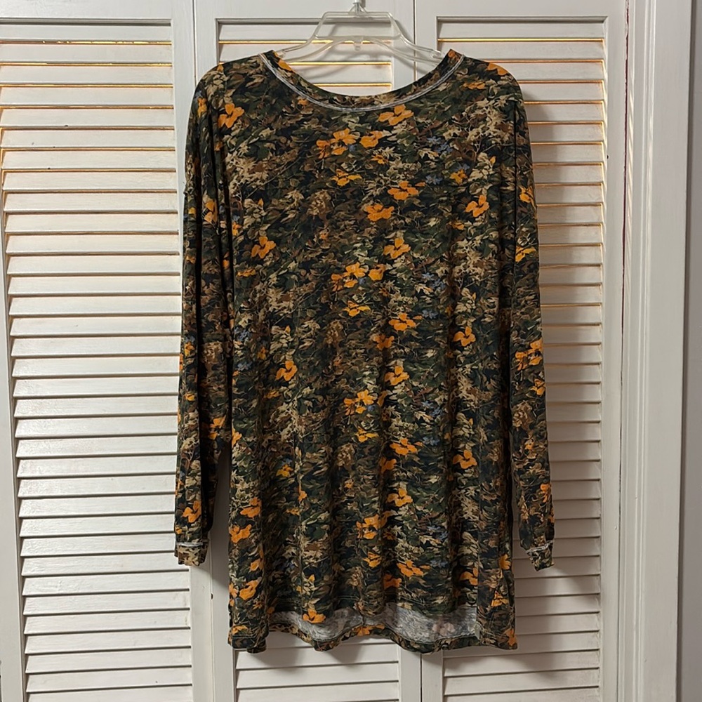 We The Free by Free People "Ellen" Printed Long Sleeve Tee